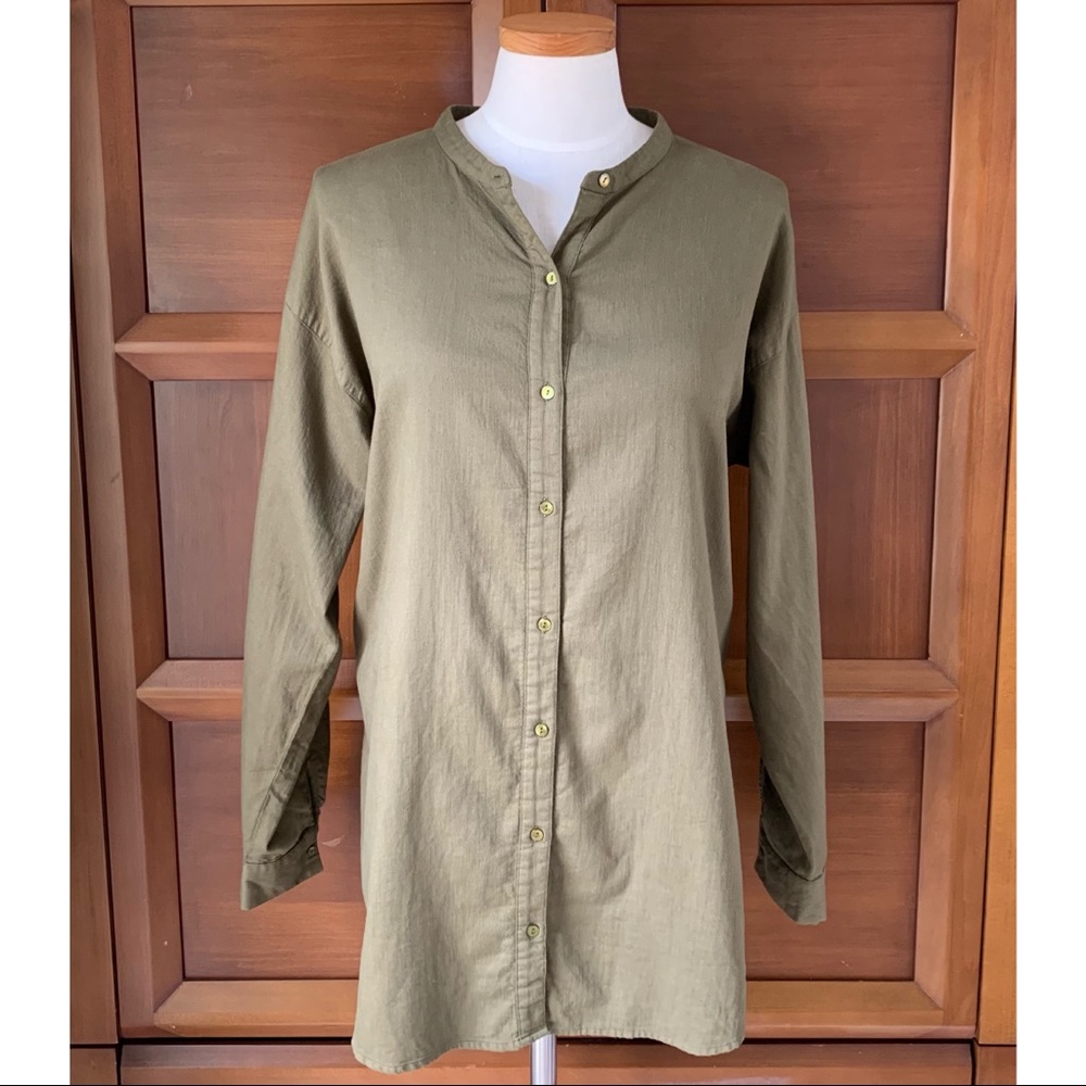 Eileen Fisher Green Button Down